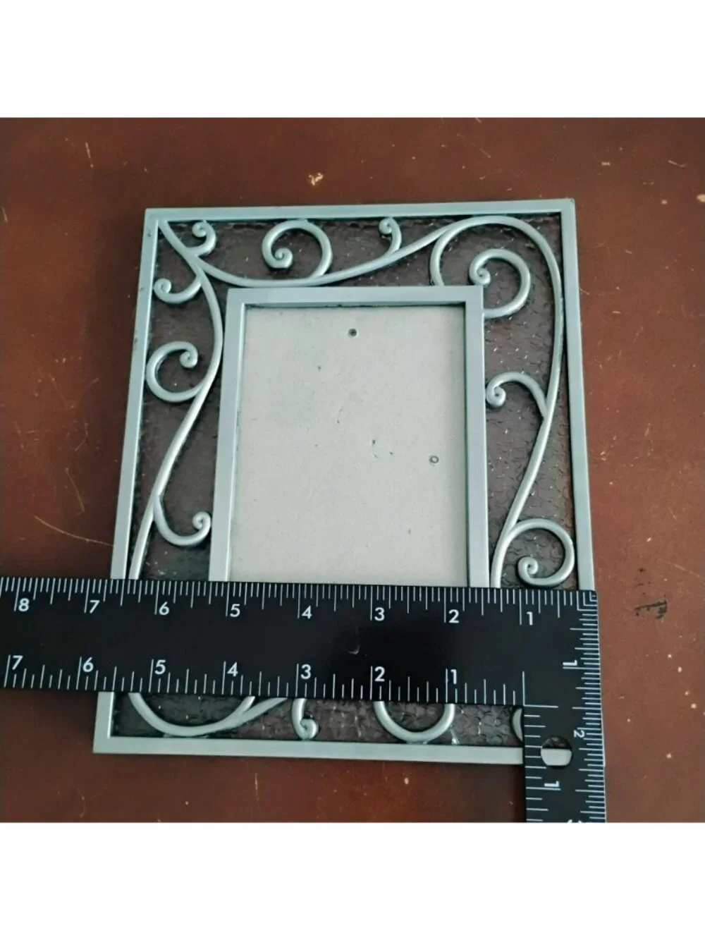Vintage Silver Metal Scroll Picture Frame for 4x6 Photo, Freestanding Or Wall Mo